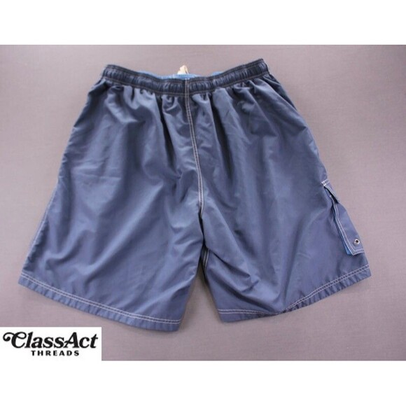 Speedo Swim Trunks Men’s Blue Drawstring Polyester Pockets Sz XXL - Picture 4 of 7